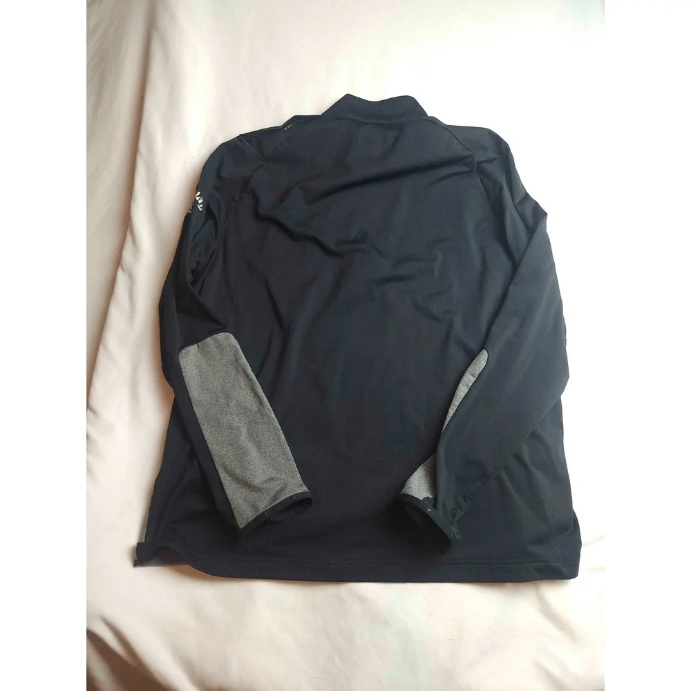 Callaway WeatherSeries Golf Pullover Mens Large Gray Black 1/4 Zip Swing Tech